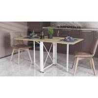 Стол-книга трансформер Орион 2 Ferrum-decor 750x1520x730 Белый металл ДСП Дуб Сонома 16 мм (FRD-104593)