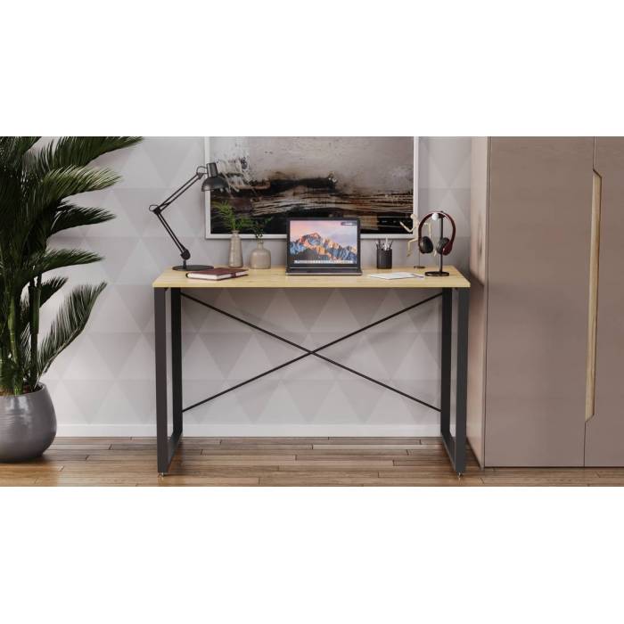 Письмовий стіл Ferrum-decor Серії Коннект 75x120x600 чорний ДСП Дуб Артизан 16мм (FRD-104203)