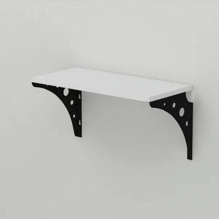 Полиця настінна Ferrum-decor Ханді 2 240x500x240 метал Чорний ДСП Білий 16 мм (FRD-102554)