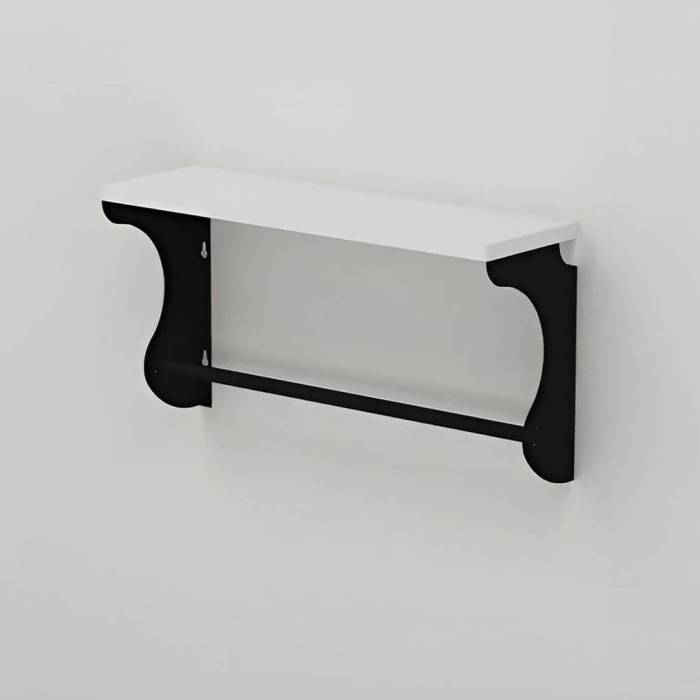 Полка настенная Ferrum-decor Юзибы 270x600x150 металл Черный ДСП Белый 16 мм (FRD-102674)