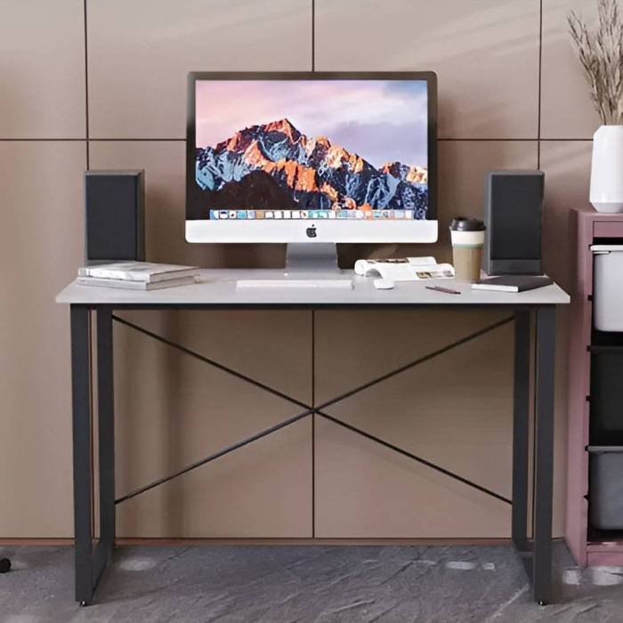 Стіл письмовий Дейв Ferrum-decor 750x1000x600 Чорний метал ДСП Бетон 16 мм (FRD-106434)