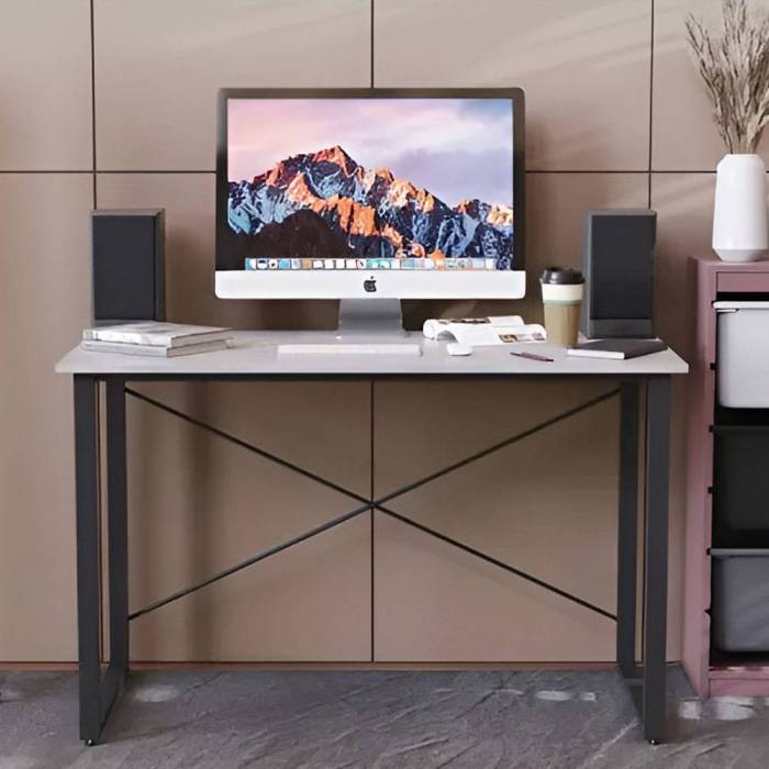 Стіл письмовий Дейв Ferrum-decor 750x1400x700 Чорний метал ДСП Бетон 16 мм (FRD-106464)