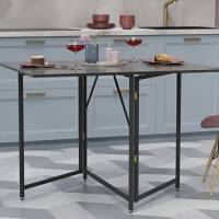Стол трансформер книга Вуди Ferrum-decor 75x130x90 Черный металл ДСП Сосна Кембра 16 мм (FRD-106744)