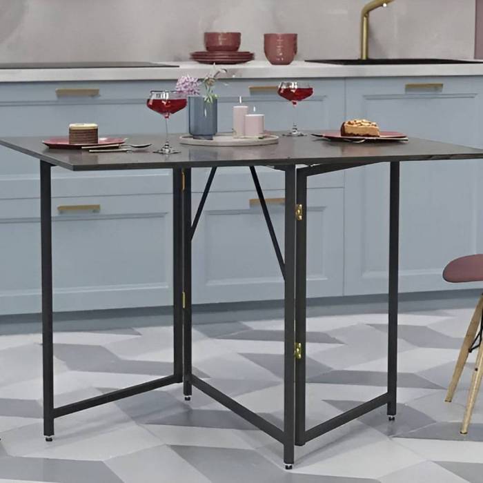 Стол трансформер книга Вуди Ferrum-decor 75x130x90 Черный металл ДСП Сосна Кембра 16 мм (FRD-106744)