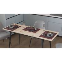 Стіл кухонний розкладний Данді на конусних ногах Ferrum-decor 75x120(160)x60 Чорний метал ДСП Дуб Сан-Марино 16 мм (FRD-106774)