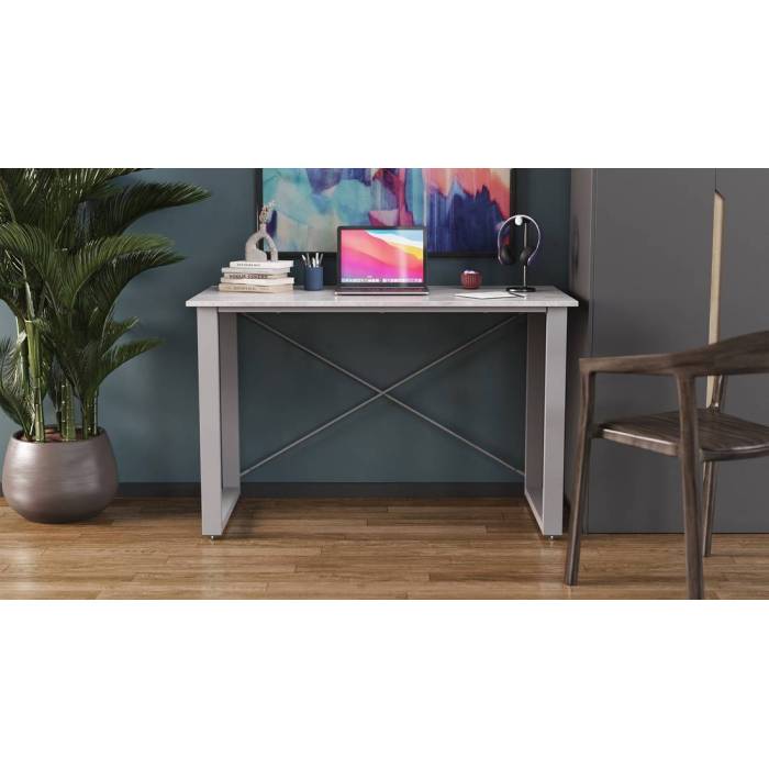 Письмовий стіл Ferrum-decor Драйв 750x1200x700 Сірий метал ДСП Бетон 16 мм (FRD-103184)