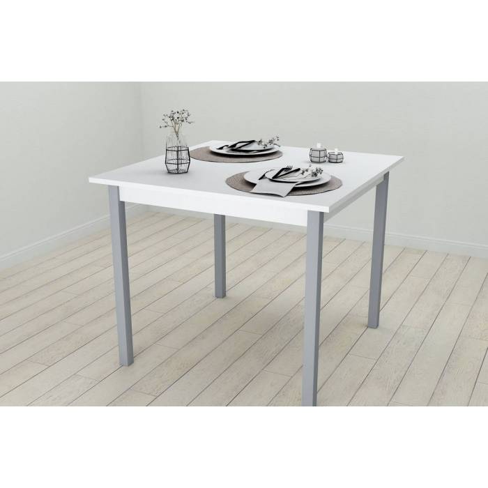Стіл кухонний Ferrum-decor Дієго 75x90x90 Сірий ДСП Біле 16мм (FRD-106314)