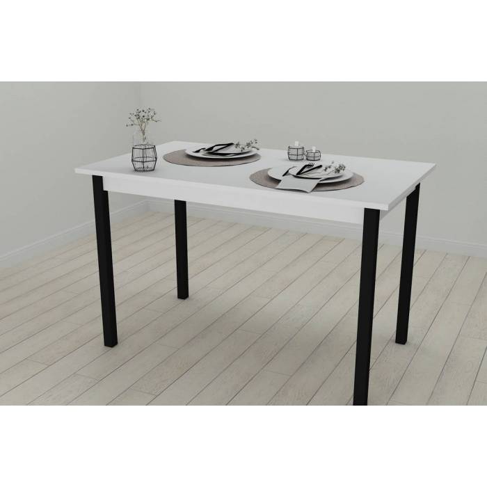 Стіл кухонний Ferrum-decor Маріо 75x120x60 Чорний ДСП Біле 16мм (FRD-106194)