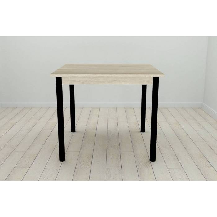 Кухонний стіл Ferrum-decor Агата 75x90x90 Чорний ДСП Сонома 16мм (FRD-106264)