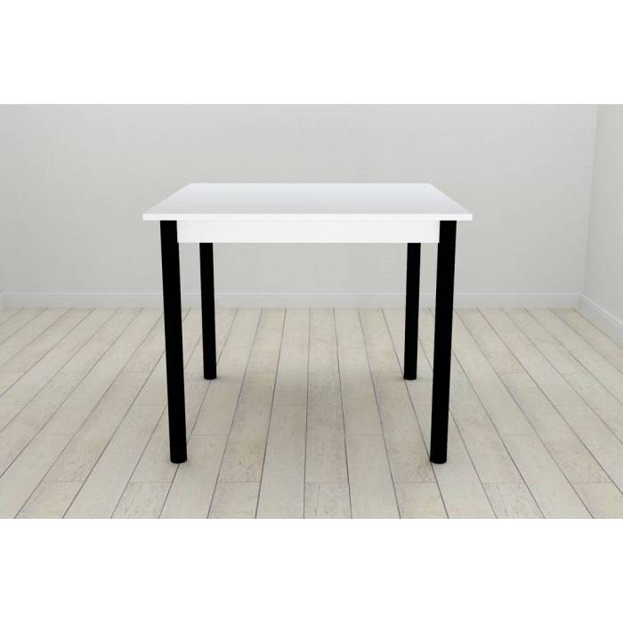 Стіл кухонний Ferrum-decor Агата 75x80x80 Чорний ДСП Біле 16мм (FRD-106254)