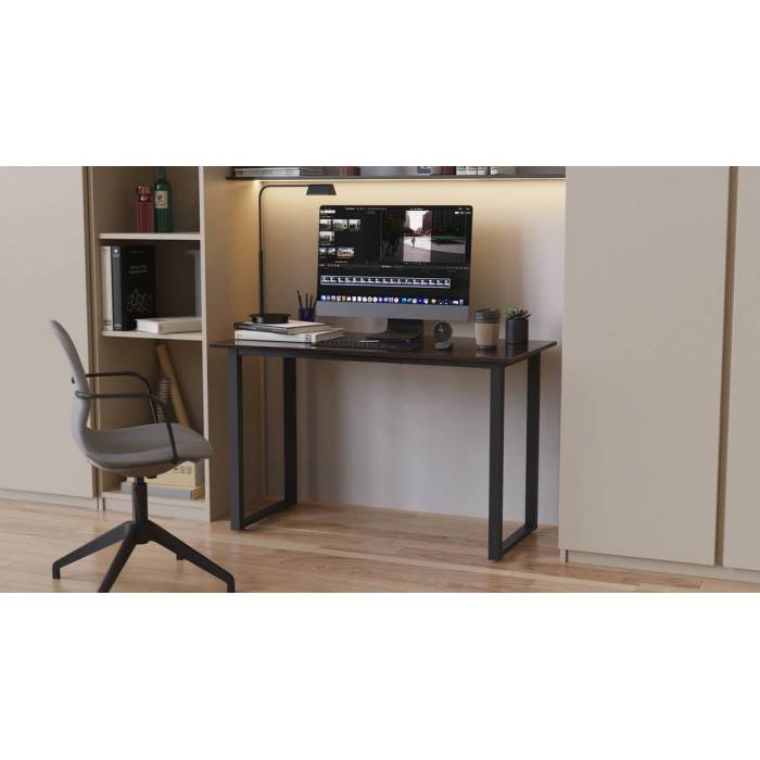 Стіл письмовий Кнап 2 Ferrum-decor 750x1400x600 Чорний метал ДСП Венге Магія 16 мм (FRD-106404)