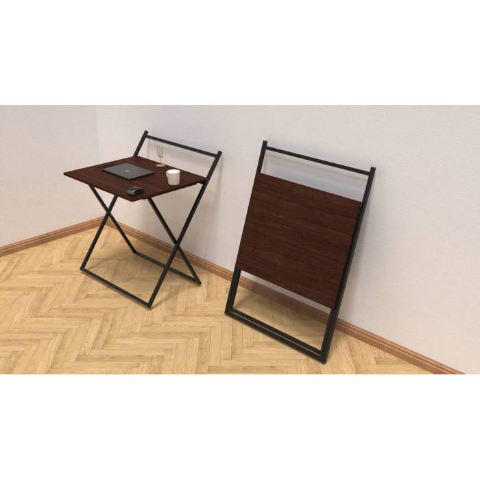 Стол трансформер Компакт 1 Ferrum-decor 750x790x720 Черный металл ДСП Венге Магия 16 мм (FRD-105404)