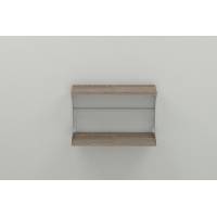 Полиця настінна Ferrum-decor Букін 330x600x240 метал Білий ДСП Сонома Трюфель 16 мм (FRD-102874)