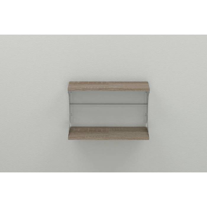 Полиця настінна Ferrum-decor Букін 330x600x240 метал Білий ДСП Сонома Трюфель 16 мм (FRD-102874)