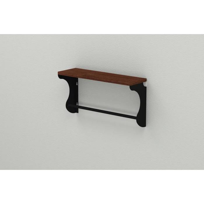 Полка настенная Ferrum-decor Юзибы 270x600x150 металл Черный ДСП Венге 16 мм (FRD-105454)