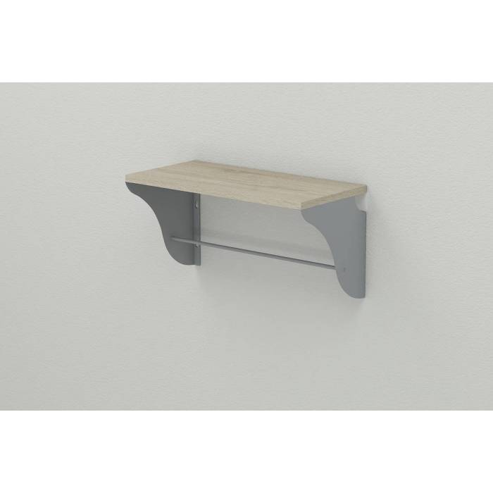Полиця настінна Ferrum-decor Комфі 260x600x240 метал Сірий ДСП Сонома 16 мм (FRD-102754)