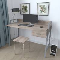 Письмовий стіл Ferrum-decor Комфорт 750x1200x600 Сірий метал ДСП Дуб Сонома Трюфель 32 мм (FRD-103454)