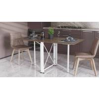 Стол-книга трансформер Орион 2 Ferrum-decor 750x1520x730 Белый металл ДСП Дуб Сонома Трюфель 16 мм (FRD-104594)
