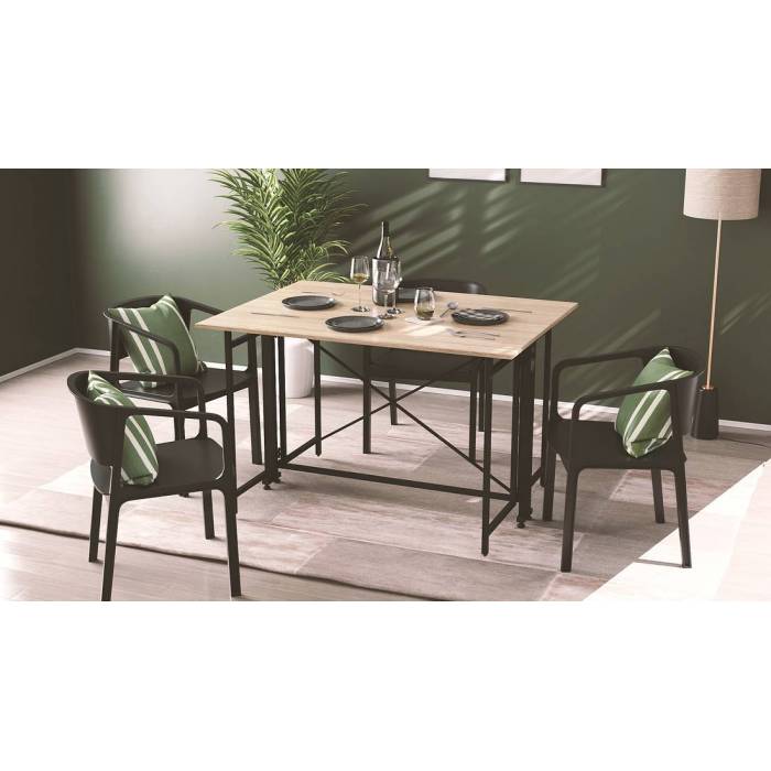 Стол-книга трансформер Орион 3 Ferrum-decor 750x1150x880 Черный металл ДСП Дуб Сонома 16 мм (FRD-105084)