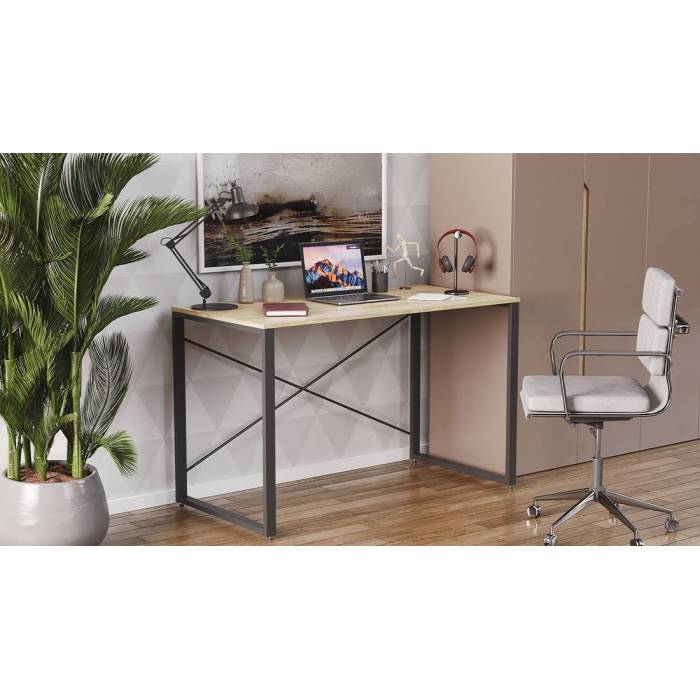 Письмовий стіл Ferrum-decor Серії Коннект 75x120x600 чорний ДСП Дуб Сонома 16мм (FRD-104204)