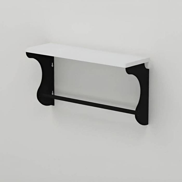 Полиця настінна Ferrum-decor Юзиби 270x500x150 метал Чорний ДСП Білий 16 мм (FRD-102653)