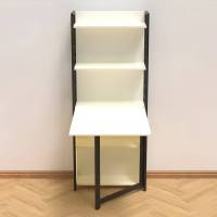 Стіл книга з етажеркою Практик 2 Ferrum-decor 1555x640x990 Чорний метал ДСП Білий 16 мм (FRD-104625)