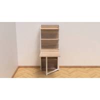 Стіл книга з етажеркою Практик 2 Ferrum-decor 1555x640x990 Білий метал ДСП Дуб Сонома 16 мм (FRD-104635)