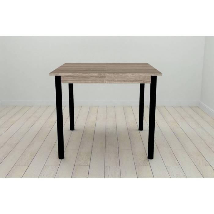 Стіл кухонний Ferrum-decor Агата 75x90x90 Чорний ДСП Сонома Трюфель 16мм (FRD-106265)