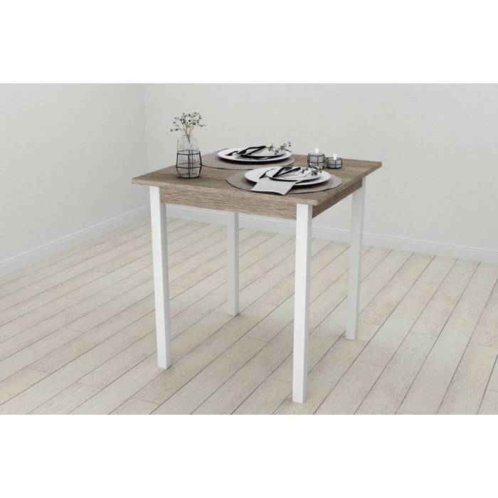 Стол кухонный Ferrum-decor Диего 75x70x70 Белый ДСП Сонома Трюфель 16мм (FRD-106295)