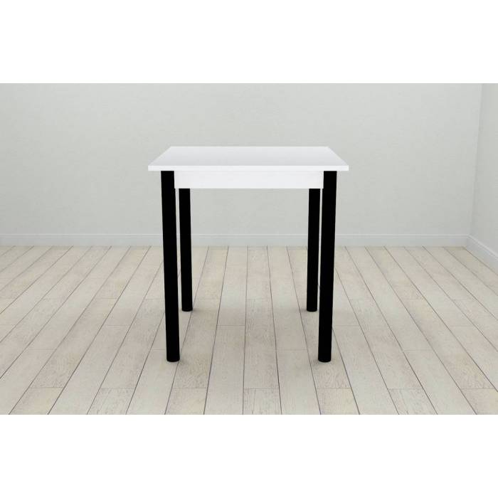 Стіл кухонний Ferrum-decor Агата 75x70x70 Чорний ДСП Біле 16мм (FRD-106245)
