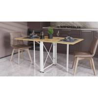 Стол-книга трансформер Орион 2 Ferrum-decor 750x1520x730 Белый металл ДСП Дуб Артизан 16 мм (FRD-104595)