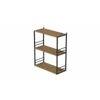 Книжкова полиця універсальна Ferrum-decor Стим 2 74x63x26 чорний ДСП Дуб Артизан 16мм (FRD-104105)