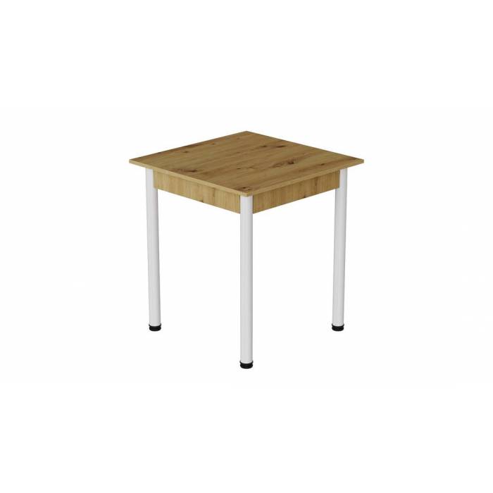 Стіл кухонний Ferrum-decor Агата 75x80x80 Білий ДСП Дуб Артизан 16мм (FRD-105675)