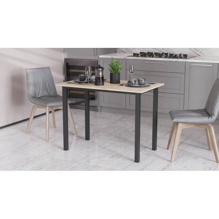 Стол универсальный Knap Ferrum-decor 750x1400x600 Черный металл ДСП Дуб Сан-Марино 16 мм (FRD-106355)