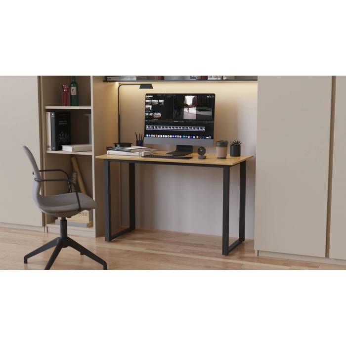 Стіл письмовий Кнап 2 Ferrum-decor 750x1000x700 Чорний метал ДСП Дуб Артизан 16 мм (FRD-106415)