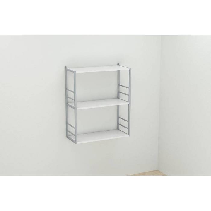 Книжкова полиця універсальна Ferrum-decor Стим 2 74x63x26 сірий ДСП Білий 16мм (FRD-104115)