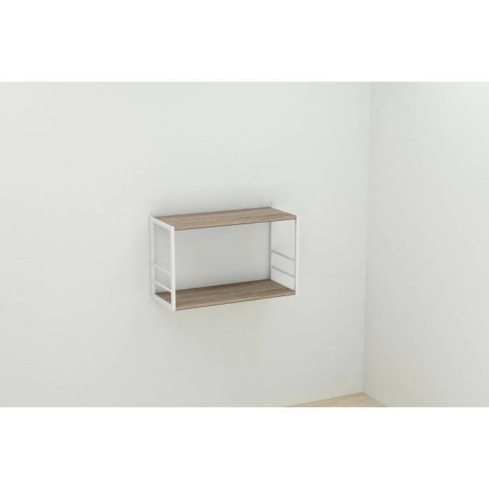 Книжкова полиця універсальна Ferrum-decor Стім 1 38x63x26 білий ДСП Дуб Сонома Трюфель 16мм (FRD-104095)