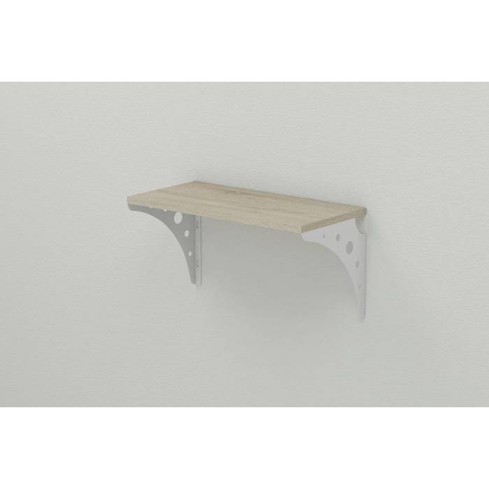 Полка настенная Ferrum-decor Ханди 2 240x600x240 металл Белый ДСП Сонома 16 мм (FRD-102585)