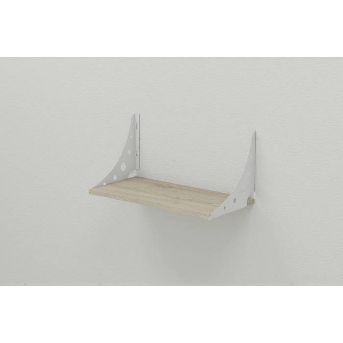 Полка настенная Ferrum-decor Ханди 2 240x600x240 металл Белый ДСП Сонома 16 мм (FRD-102635)