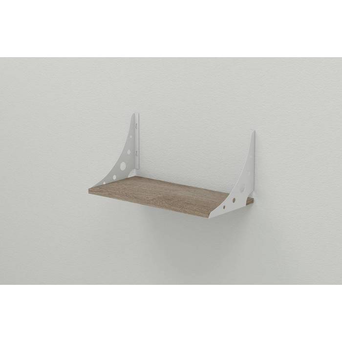 Полка настенная Ferrum-decor Ханди 2 240x500x240 металл Белый ДСП Сонома Трюфель 16 мм (FRD-102565)