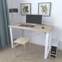 Письмовий стіл Ferrum-decor Драйв 750x1400x600 Білий метал ДСП Дуб Сонома 32 мм (FRD-103355)