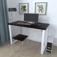 Письмовий стіл Ferrum-decor Драйв 750x1200x700 Білий метал ДСП Венге Магія 32 мм (FRD-105355)