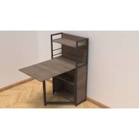 Стіл книга з етажеркою Практик 1 Ferrum-decor 1200x640x990 Чорний метал ДСП Дуб Сонома Трюфель 16 мм (FRD-104615)