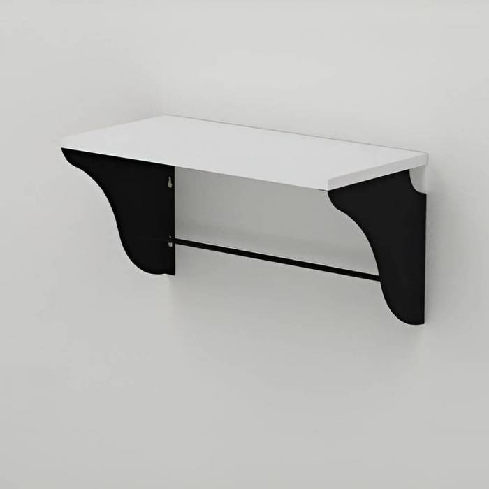 Полиця настінна Ferrum-decor Комфі 260x500x240 метал Чорний ДСП Білий 16 мм (FRD-102716)