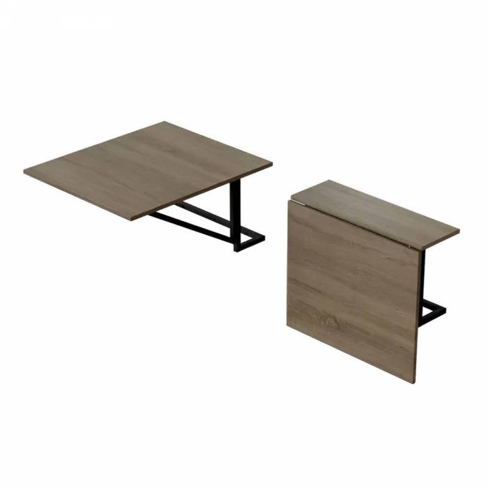 Стіл розкладний Олександр 5 Ferrum-decor 750x600x700 Чорний метал ДСП Дуб Сонома Трюфель 16 мм (FRD-104896)