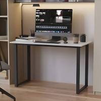 Стіл письмовий Кнап 2 Ferrum-decor 750x1400x700 Чорний метал ДСП Білий 16 мм (FRD-106426)