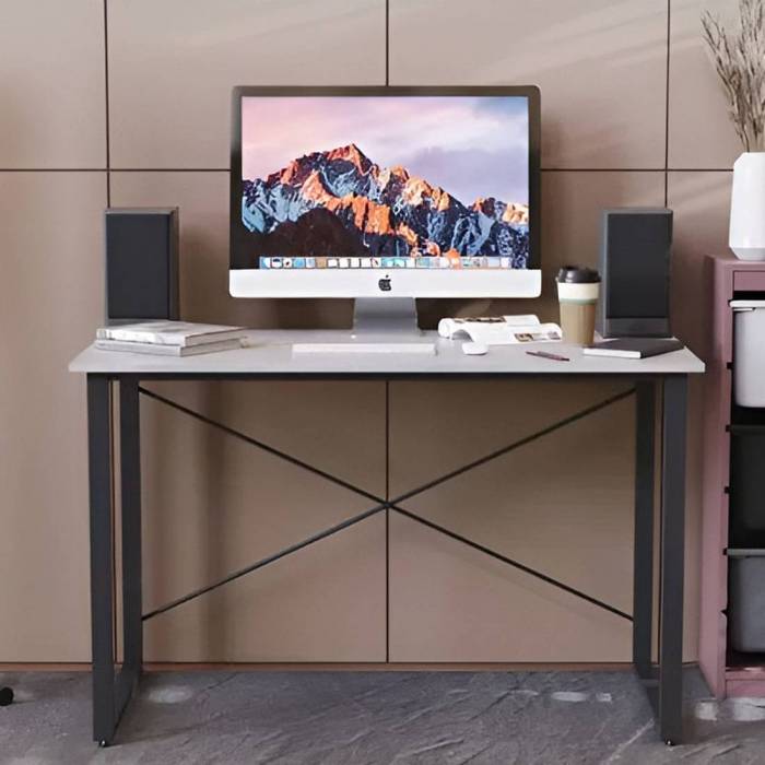 Стіл письмовий Дейв Ferrum-decor 750x1400x600 Чорний метал ДСП Бетон 16 мм (FRD-106446)