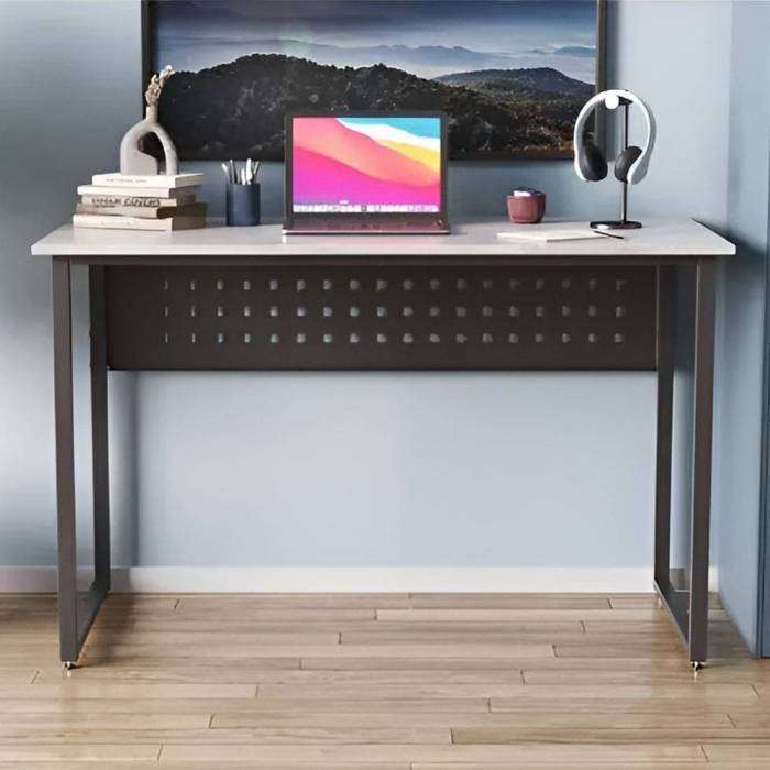 Стіл письмовий Майк Ferrum-decor 75x120x60 Чорний метал ДСП Бетон 32 мм (FRD-106516)