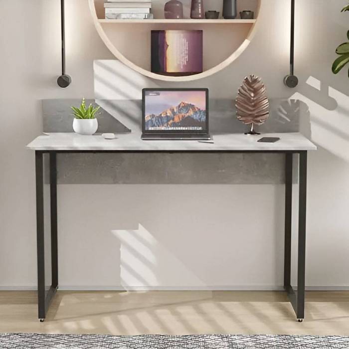 Стіл письмовий Скай Ferrum-decor 75x140x60 Чорний метал ДСП Бетон 32 мм (FRD-106666)
