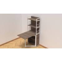 Стіл книга з етажеркою Практик 2 Ferrum-decor 1555x640x990 Білий метал ДСП Дуб Сонома Трюфель 16 мм (FRD-104636)